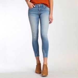Mavi Adriana Ankle Mid Rise Super Skinny Raw Hem Jeans